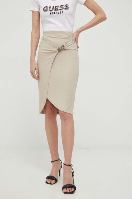 Спідниця Guess колір бежевий mini пряма (3039712)