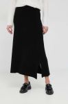 Вовняна спідниця Dkny колір чорний maxi пряма