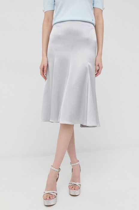 Спідниця Trussardi колір сірий midi розкльошена