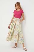Бавовняна спідниця Twinset midi розкльошена колір барвистий (3238346)