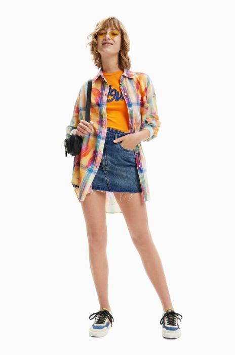 Джинсова спідниця Desigual колір синій mini пряма (3045418)