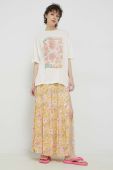 Спідниця Billabong колір жовтий maxi розкльошена