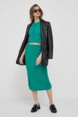 Спідниця United Colors of Benetton колір зелений midi пряма