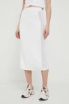 Спідниця United Colors of Benetton колір білий midi пряма