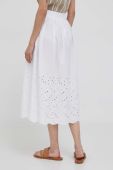 Бавовняна спідниця United Colors of Benetton колір білий midi розкльошена