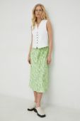 Спідниця Herskind Tween колір зелений midi розкльошена