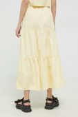 Бавовняна спідниця Tommy Jeans колір жовтий maxi розкльошена
