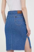 Джинсова спідниця Lee midi олівець колір блакитний