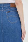 Джинсова спідниця Lee midi олівець колір блакитний