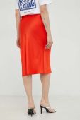 Спідниця Samsoe Samsoe колір помаранчевий midi пряма