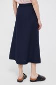 Льняна спідниця Gant колір синій midi розкльошена