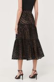 Бавовняна спідниця MICHAEL Michael Kors колір чорний midi розкльошена