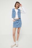 Джинсова спідниця Guess Originals mini пряма колір блакитний