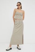 Спідниця Gestuz колір бежевий midi пряма