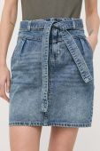 Джинсова спідниця Morgan mini пряма колір блакитний (3151180)