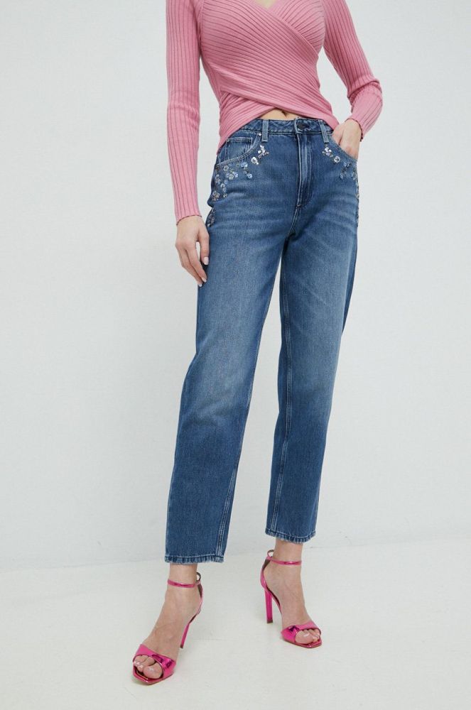 Джинси Guess Mom Jean жіночі висока посадка колір блакитний