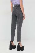 Джинси Karl Lagerfeld Rhinestone жіночі висока посадка колір сірий