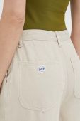 Штани Lee Chino жіночі колір бежевий широкі висока посадка