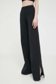 Штани GCDS жіночі колір чорний широке висока посадка