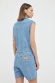 Джинсовий комбінезон Wrangler декольте трикутник колір блакитний
