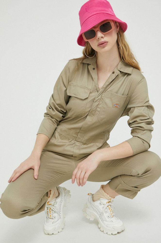 Комбінезон Dickies колір зелений з коміром