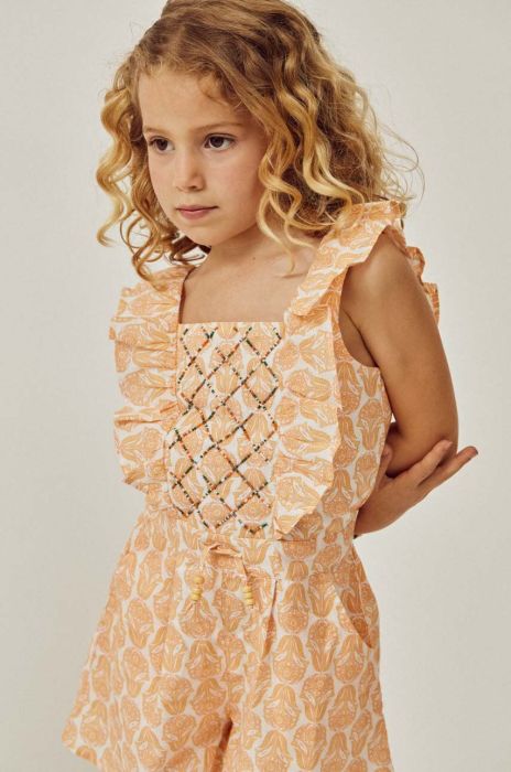 Дитячий бавовняний комбінезон zippy колір помаранчевий з бавовни