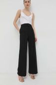 Штани Guess жіночі колір чорний широке висока посадка (2931846)