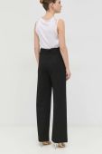 Штани Guess жіночі колір чорний широке висока посадка (2931846)