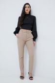 Штани Marciano Guess жіночі колір бежевий облягаюче висока посадка (2947983)