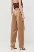 Штани BOSS жіночі колір бежевий широке висока посадка (2906194)