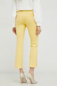 Штани Weekend Max Mara жіночі колір жовтий пряме висока посадка
