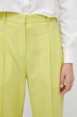 Вовняні штани PS Paul Smith жіночі колір жовтий широке висока посадка