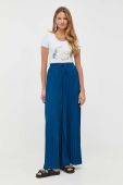 Штани Guess жіночі колір синій широке висока посадка (3230212)