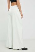 Штани Gestuz жіночі колір бежевий широке висока посадка