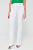Штани MICHAEL Michael Kors жіночі колір білий пряме середня посадка