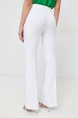 Штани MICHAEL Michael Kors жіночі колір білий пряме середня посадка
