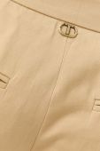 Штани з домішкою льону Twinset колір бежевий пряме середня посадка