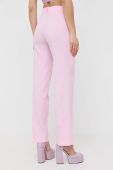 Штани Liu Jo жіночі колір рожевий широке висока посадка