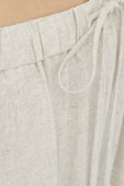 Штани з домішкою льону By Malene Birger Pisca колір бежевий широкі висока посадка