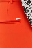 Штани BOSS жіночі колір помаранчевий пряме висока посадка