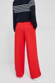 Штани Tommy Hilfiger жіночі колір червоний широке висока посадка