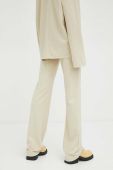 Штани Samsoe Samsoe жіночі колір бежевий пряме висока посадка (3227495)