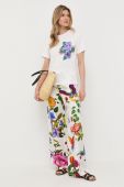 Шовкові штани Weekend Max Mara x Lily Aldridge прямі висока посадка колір барвистий