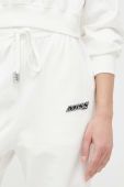 Бавовняні спортивні штани Miss Sixty колір білий з аплікацією