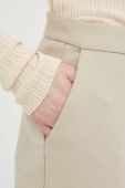 Штани Lovechild жіночі колір бежевий пряме висока посадка (3185532)