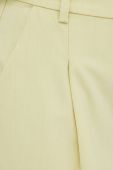 Штани з домішкою вовни Gestuz колір жовтий широке висока посадка