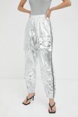 Штани Gestuz жіночі колір срібний висока посадка
