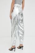 Штани Gestuz жіночі колір срібний висока посадка