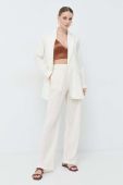 Штани Patrizia Pepe жіночі колір бежевий широке висока посадка (3123844)