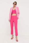 Штани Morgan жіночі колір рожевий облягаюче висока посадка (3285244)